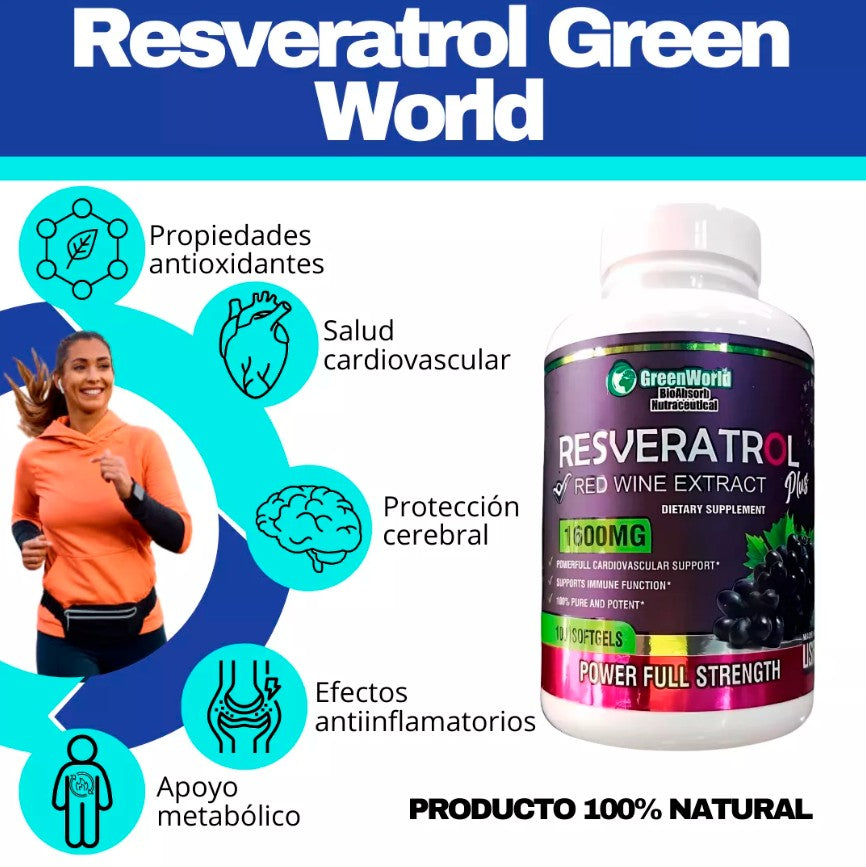 Resveratrol Green World - 100 Capsulas